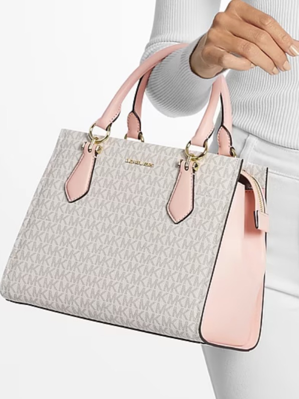 Michael Kors Marilyn Medium Signature Logo Convertible Satchel Crossbody Bag